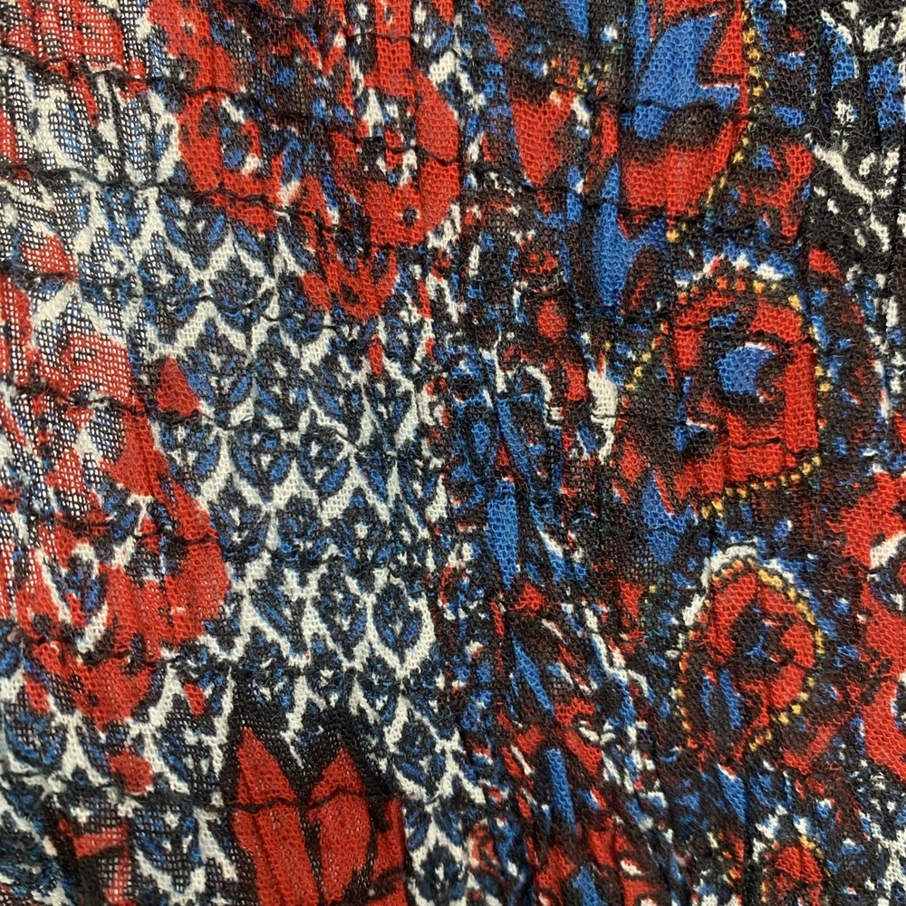 Bohemian Patterned Sleeveless Maxi Dress - Navy & Burgundy - Picture 4 of 7